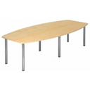 Table de conférence KARAT 28 C aspect érable avec six pieds chromés argentés de hjh OFFICE PRO