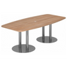 Table de conférence KARAT S 22 C avec plateau en noyer et deux pieds colonnes chromés de hjh OFFICE PRO