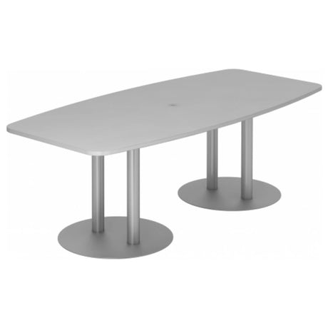 Table de conférence grise KARAT S 22 S avec pieds colonnes argentés de hjh OFFICE PRO