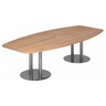 Table de conférence KARAT S 28 C avec plateau en noyer et pieds colonnes chromés de hjh OFFICE PRO