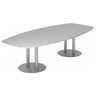 Table de conférence grise KARAT S 28 S avec plateau ovale et pieds colonnes argentés de hjh OFFICE PRO