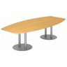 Table de conférence KARAT S 28 S aspect hêtre avec deux pieds colonnes argentés de hjh OFFICE PRO