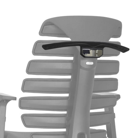 Cintre KB ERGO LINE noir sur le dossier d'une chaise de bureau grise de hjh OFFICE