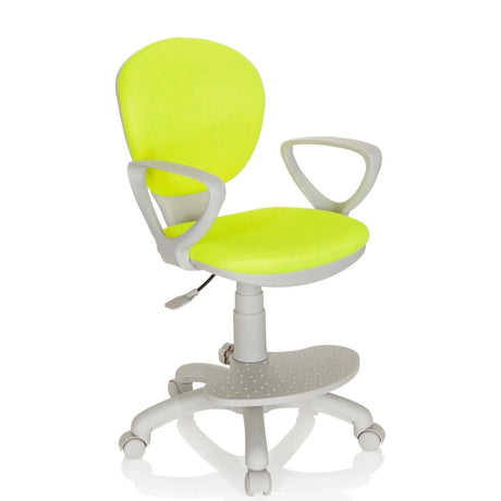 Chaise pivotante pour des enfants KID COLOUR G1 en vert et gris avec repose-pieds intégré de hjh OFFICE