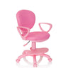 Chaise pivotante pour des enfants KID COLOUR rose avec accoudoirs et base à roulettes de hjh OFFICE