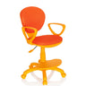 Chaise pivotante pour des enfants KID COLOUR orange avec dossier en maille, accoudoirs et repose-pieds de hjh OFFICE