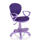 Chaise pivotante pour des enfants KID COLOUR violette avec revêtement en maille, accoudoirs et repose-pieds de hjh OFFICE