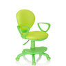 Chaise pivotante pour des enfants KID COLOUR verte avec accoudoirs et pied à roulettes de hjh OFFICE