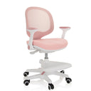 Chaise pour enfants rose KID ERGO avec structure blanche et roulettes de hjh OFFICE