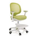 Chaise pour enfants KID ERGO verte avec structure blanche, accoudoirs et repose-pieds de hjh OFFICE