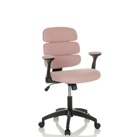 Chaise pivotante pour des enfants KID ERGOLINO B rose avec dossier rembourré et accoudoirs noirs de hjh OFFICE