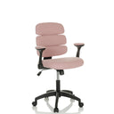 Chaise pivotante pour des enfants KID ERGOLINO B rose avec dossier rembourré et accoudoirs noirs de hjh OFFICE