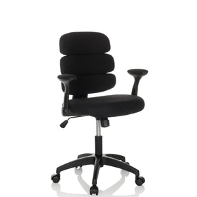 Chaise pivotante pour des enfants KID ERGOLINO B noire avec dossier et accoudoirs rembourrés de hjh OFFICE