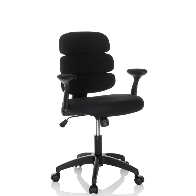 Chaise pivotante pour des enfants KID ERGOLINO B noire avec dossier et accoudoirs rembourrés de hjh OFFICE