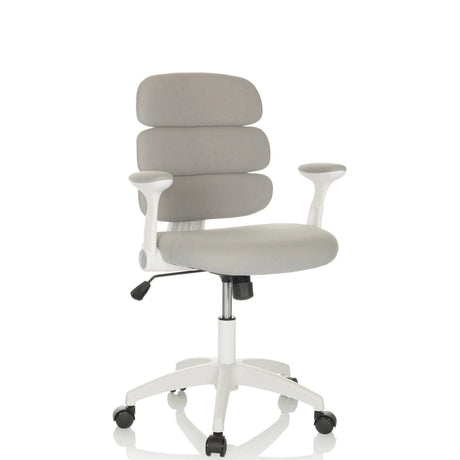 Chaise pivotante pour des enfants KID ERGOLINO W grise avec structure blanche et roulettes de hjh OFFICE