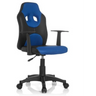 Chaise pivotante pour des enfants KID GAME AL en noir-bleu avec deux accoudoirs et roulettes de hjh OFFICE