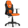 Chaise pivotante pour des enfants KID GAME AL en noir-orange avec accoudoirs et roulettes de hjh OFFICE