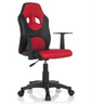 Chaise pivotante pour des enfants KID GAME AL en noir-rouge avec accoudoirs et roulettes de hjh OFFICE