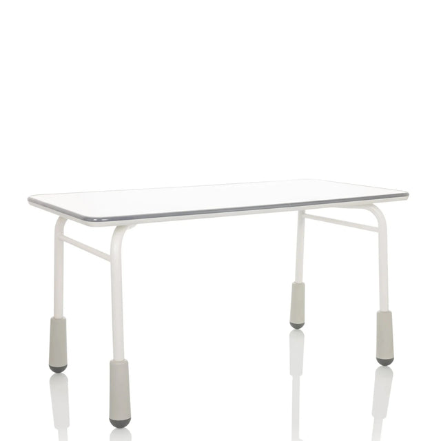 Bureau enfant KID GRO T gris clair avec plateau blanc et pieds stables de hjh OFFICE