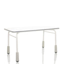 Bureau enfant KID GRO T gris clair avec plateau blanc et pieds stables de hjh OFFICE