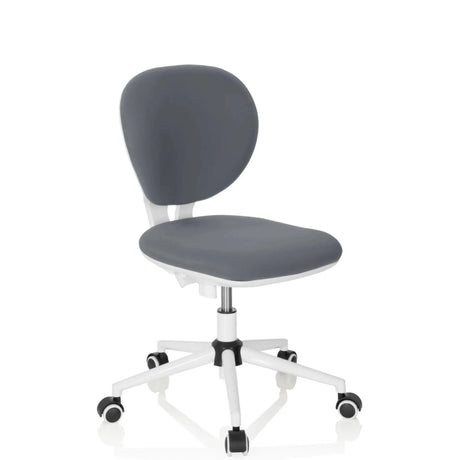 Chaise pivotante pour des enfants KID VIVO grise avec piètement blanc et roulettes de hjh OFFICE