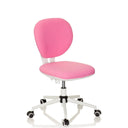 Chaise pivotante pour des enfants KID VIVO en rose avec piètement blanc et roulettes de hjh OFFICE
