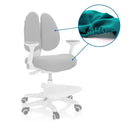 Ensemble de housses de rechange bleues en trois parties KID WING COVER pour chaise de bureau avec revêtement élastique de hjh OFFICE