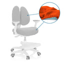 Accessoires KID WING COVER sous forme d'ensemble de housses de rechange orange en trois parties pour une chaise de bureau de hjh OFFICE