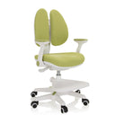 Chaise pour enfants KID WING verte avec cadre blanc et rangement intégré de hjh OFFICE