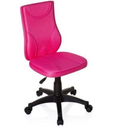 Chaise pivotante pour des enfants KIDDY BASE rose avec revêtement en maille et piètement noir à roulettes de hjh OFFICE