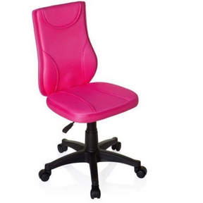 Pinker Kinderdrehstuhl KIDDY BASE mit Netzbezug und schwarzem Fußkreuz auf Rollen von hjh OFFICE