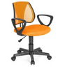 Chaise pivotante pour des enfants KIDDY CD en orange avec dossier en maille et accoudoirs noirs de hjh OFFICE