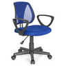Chaise pivotante pour des enfants KIDDY CD bleu foncé avec dossier en maille et accoudoirs noirs de hjh OFFICE