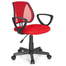 Chaise pivotante pour des enfants KIDDY CD rouge avec dossier en maille, accoudoirs noirs et roulettes de hjh OFFICE