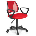 Chaise pivotante pour des enfants KIDDY CD rouge avec dossier en maille, accoudoirs noirs et roulettes de hjh OFFICE