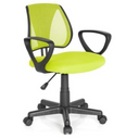 Chaise pivotante pour des enfants KIDDY CD en vert avec dossier en maille et accoudoirs noirs de hjh OFFICE