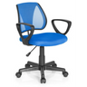 Chaise pivotante pour des enfants KIDDY CD bleue avec dossier en maille et accoudoirs noirs de hjh OFFICE