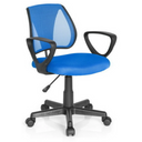Chaise pivotante pour des enfants KIDDY CD bleue avec dossier en maille et accoudoirs noirs de hjh OFFICE