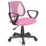 Chaise pivotante pour des enfants KIDDY CD rose avec dossier en maille et accoudoirs noirs de hjh OFFICE
