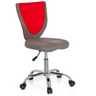 Chaise pivotante pour des enfants KIDDY COMFORT en gris et rouge avec pied en métal brillant et roulettes de hjh OFFICE