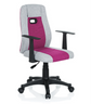Chaise pivotante pour des enfants KIDDY EXTRA en gris et rose avec accoudoirs et roulettes noirs de hjh OFFICE