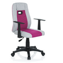 Chaise pivotante pour des enfants KIDDY EXTRA en gris et rose avec accoudoirs et roulettes noirs de hjh OFFICE
