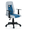 Chaise pivotante pour des enfants KIDDY EXTRA en gris et bleu avec accoudoirs et roulettes noirs de hjh OFFICE
