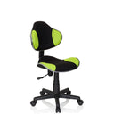 Chaise pivotante pour des enfants KIDDY GTI-2 en noir-vert avec revêtement en maille et roulettes de hjh OFFICE