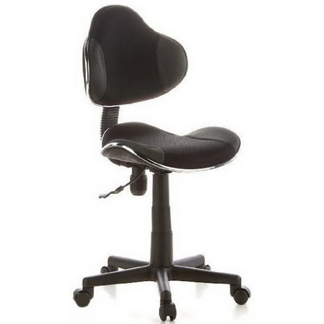 Chaise pivotante pour des enfants KIDDY GTI-2 noire avec revêtement en maille et cinq roulettes de hjh OFFICE