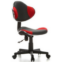 Chaise pivotante pour des enfants KIDDY GTI-2 gris-rouge avec revêtement en maille et piètement à roulettes de hjh OFFICE