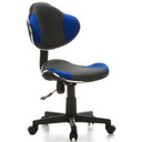 Chaise pivotante pour des enfants KIDDY GTI-2 en gris et bleu avec revêtement en maille et pied à roulettes de hjh OFFICE