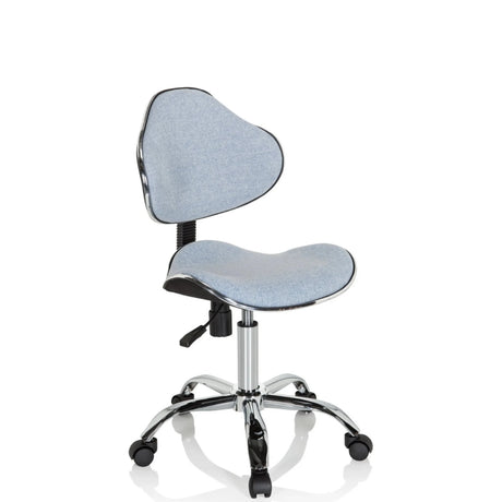 Chaise pivotante pour des enfants KIDDY GTI-3 bleue avec structure métallique brillante et roulettes de hjh OFFICE