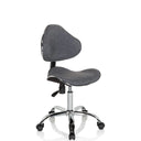 Chaise pivotante pour des enfants KIDDY GTI-3 grise avec revêtement en tissu et structure en chrome brillant de hjh OFFICE