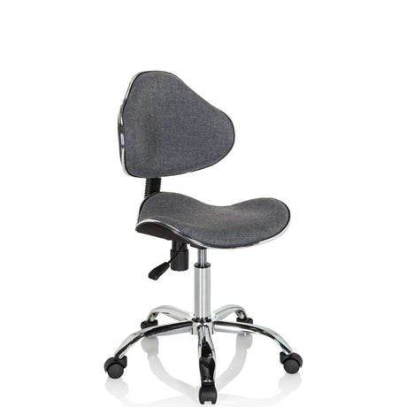 Chaise pivotante pour des enfants KIDDY GTI-3 grise avec revêtement en tissu et structure en chrome brillant de hjh OFFICE